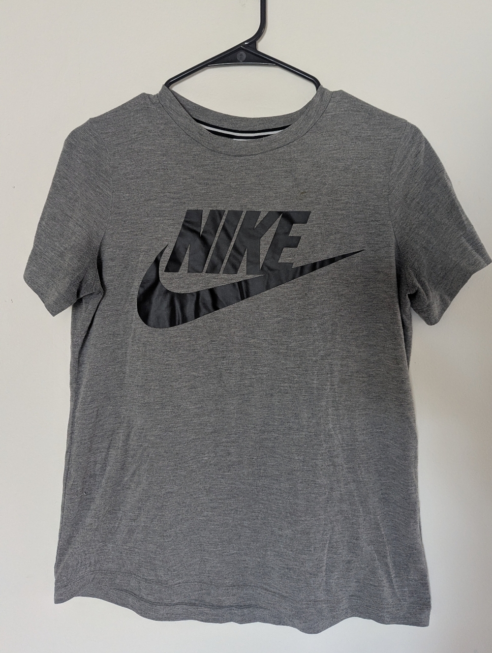 Nike Gray Tee with Black Swoosh Tag